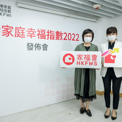 The Hong Kong Family Welfare Society (HKFWS) has released “Hong Kong Family Wellbeing Index 2022” report. Chief Executive of HKFWS, Amarantha Yip (left), and Senior Manager of HKFWS, Teresa Cheung (right).