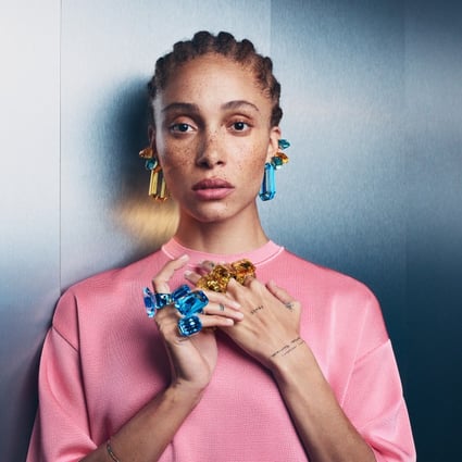 Model Adwoa Aboah in Swarovski jewellry designed by Giovanna Battaglia Engelbert, the brand’s first global creative director.