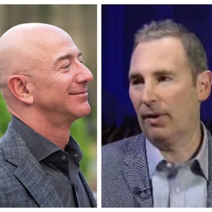 Jeff Bezos will be replaced by Andy Jassy. Photos: Shutterstock, CNBC
