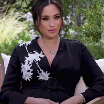 Meghan Markle’s dress on the CBS Oprah Winfrey interview reminded many viewers of another American to marry into the British royal family: Wallis Simpson. Photo: CBS/YouTube
