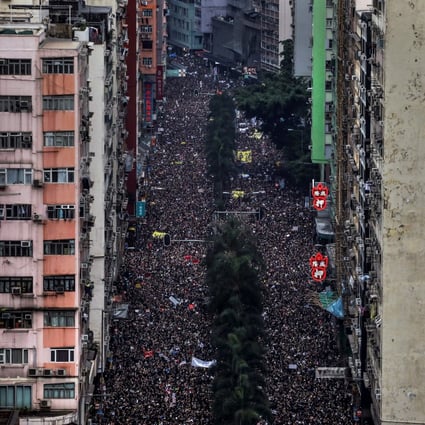 An estimated 2 million protesters march peacefully through the streets of Hong Kong on June 16, 2019. Photo: Reuters