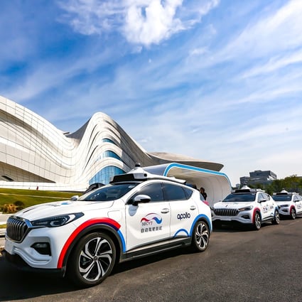 Baidu robotaxis are seen in Changsha, capital of Hunan province. Photo: Handout