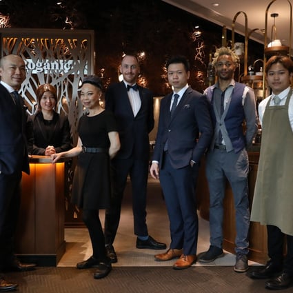 Roganic’s front-of-house team, led by general manager Sean Oakford, centre, in tuxedo. Photo: SCMP
