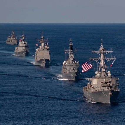 US, Japanese and Canadian ships take part in a joint exercise. Photo: Handout