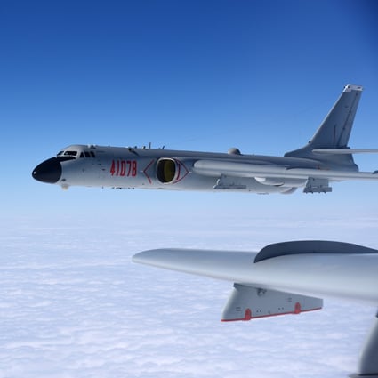 An H-6K aircraft takes part in training exercises in the South China Sea in November 2017. Four of the bombers were reportedly part of a group of Chinese planes that entered Taiwan’s air defence identification zone on Friday. Photo: Xinhua