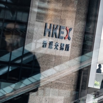 The Hong Kong Exchanges and Clearing Ltd. (HKEX) signage at the Exchange Square complex in Hong Kong. Photo: Bloomberg