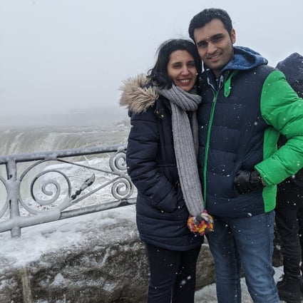 Zenia Irani and her husband Binoy Parikh in Canada, their new home. Photo: Zenia Irani