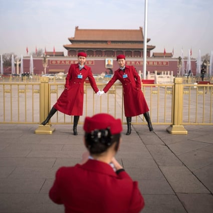 Chinese hostesses at Tiananmen Square in Beijing during the opening session of the National People’s Congress in March 2018. People who are exposed to the complexity of a country are more likely to develop affection for it, instead of relying on stereotypes. Photo: AFP 