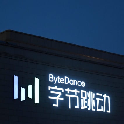 The logo of ByteDance seen in the company’s headquarters in Beijing, China. Photo: AFP