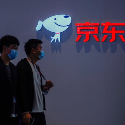 E-commerce giant JD.com’s logo is seen at the Appliance and Electronics World Expo in Shanghai on March 23, 2021. Photo: Reuters 