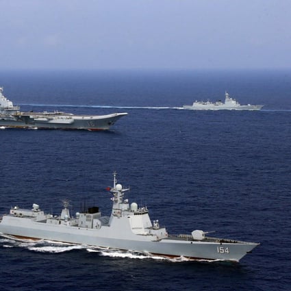 China’s Liaoning aircraft carrier was spotted passing between Okinawa and Miyako Island and heading towards the Pacific on Saturday morning. Japan is monitoring the group. Photo: Reuters
