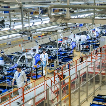 Xpeng’s Zhaoqing production line has a capacity of 150,000 cars a year. Photo: Iris Ouyang