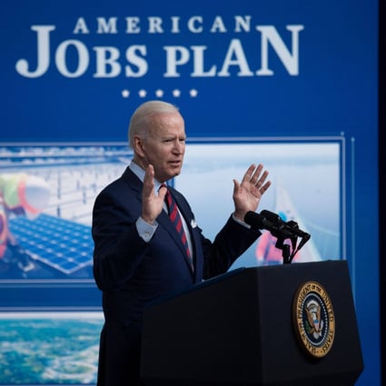 US President Joe Biden speaks about proposed infrastructure investment on Wednesday in Washington. Photo: AFP