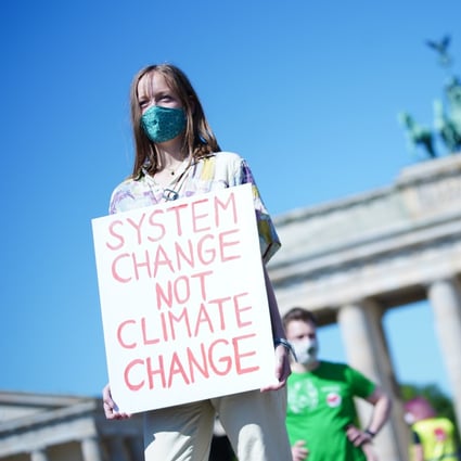 Protesters attend a Fridays for Future protest in Berlin, Germany, on June 2, 2020. Photo: EPA-EFE