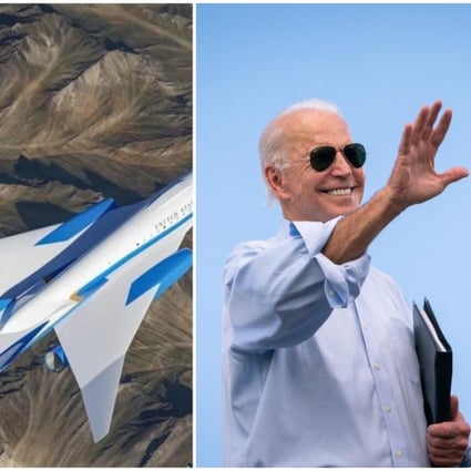 US President Joe Biden and the new supersonic Air Force One being developed by California-based company Exosonic. Photo: @joebiden/Instagram; Luxurylaunches
