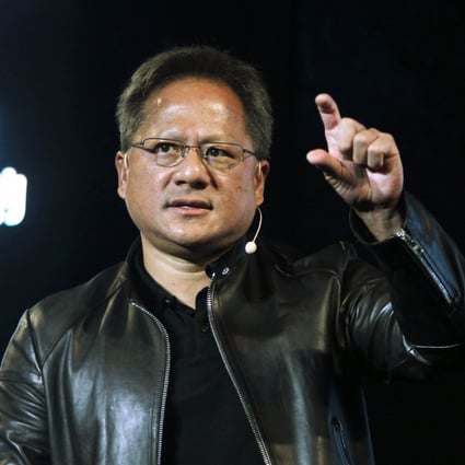 Nvidia CEO Jensen Huang delivers a speech about AI and gaming during the Computex Taipei exhibition in this 2017 file photo. Photo: AP