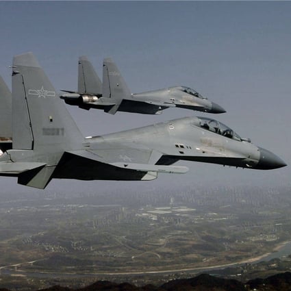 A file photo of two People’s Liberation Army’s Jian-16 fighter jets. Taiwan reported that 14 such aircraft were part of an incursion into the island’s airspace on Monday. Photo: 81.com
