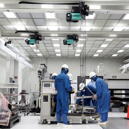 Trainees learn how to build and operate an EUV machine at the training centre at ASML Holding in Tainan, Taiwan, on August 20, 2020. Photo: Reuters