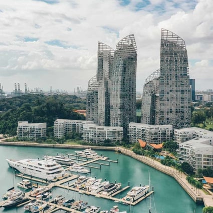 Modern and luxury homes at Singapore’s Keppel Bay Yacht Marina area. Photo: Getty Images