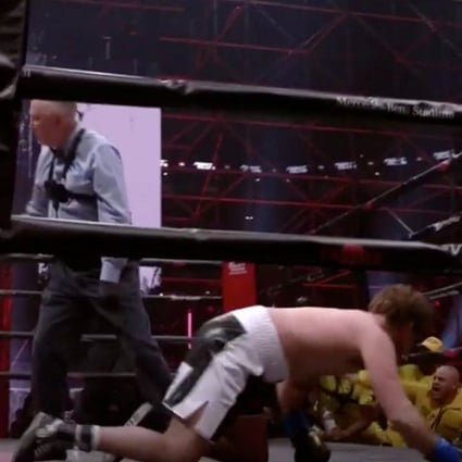 Jake Paul knocks down Ben Askren at Triller Fight Club. Photo: Triller Fight Club