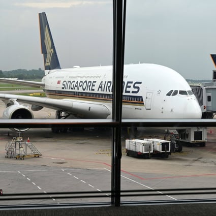 A Singapore Airlines plane on the tarmac at Changi International Airport. Photo: AFP