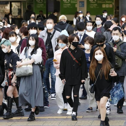 People are seen shopping in Tokyo’s Shibuya area. The city is battling a surge in coronavirus infections amid concerns about mutations and lagging vaccination rates. Photo: Kyodo