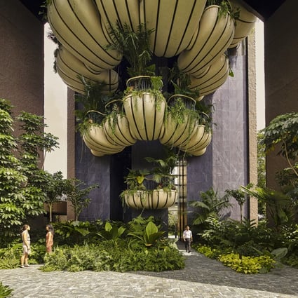 The layers of plants at Eden in Singapore temper the heat, absorb rainwater and filter pollutants – all the while heightening the symbiotic relationship between indoors and outdoors. Photo: Hufton and Crow