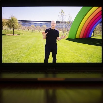 Tim Cook, chief executive of Apple, speaks during the Spring Loaded virtual product launch in Tiskilwa, Illinois, in the US on April 20, 2021. Photo: Bloomberg