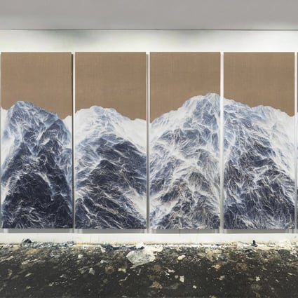 An artwork from Wu Ci-Tsung’s “Exposé” exhibition, titled Cyano Collage 094. Photo: Galerie du Monde / Wu Chi-Tsung