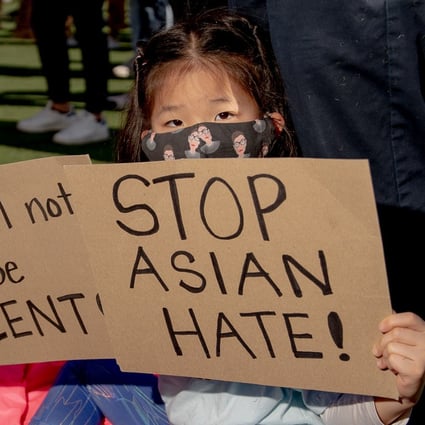 A child attends an AAPI Rally Against Hate in New York on March 21. Photo: Bloomberg