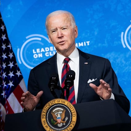 US President Joe Biden speaks during the virtual Leaders Summit on Climate from the East Room of the White House on April 22. Photo: AFP