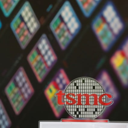 The TSMC logo is seen at its headquarters in Hsinchu, Taiwan. Photo: Reuters