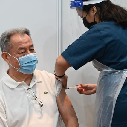 A Malaysian man receives a dose of the Sinovac Covid-19 vaccine in Kuala Lumpur on Thursday. Photo: Xinhua