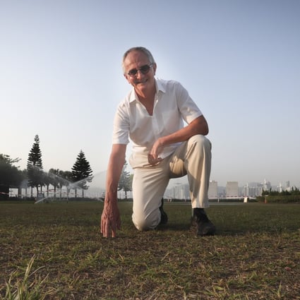 Gavin Coates, senior lecturer in landscape architecture at the University of Hong Kong, in Sun Yat Sen Memorial Park, Sai Ying Pun, Hong Kong. The public use of Hong Kong’s parks, nature reserves and sports fields has helped to offset their heavy environmental cost. Photo: Jonathan Wong