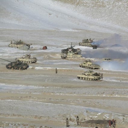 Indian and Chinese troops and tanks disengaging from the banks of Pangong lake area in Eastern Ladakh. Photo: Handout