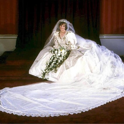 Princess Diana’s wedding dress included a grand, sequin-encrusted train, which, at 25 feet (7.6 metres), is the longest ever worn by royalty. Photo: AFP