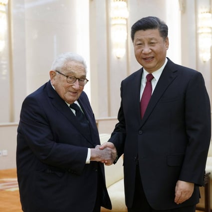 Former US secretary of state Henry Kissinger meets China’s President Xi Jinping in Beijing in 2018. In an interview with a German newspaper this week, Kissinger said public opinion had become convinced that China was “an inherent enemy”. Photo: AFP
