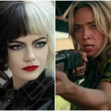 Angelina Jolie in Those Who Wish Me Dead, Emma Stone in Cruella and Emily Blunt in A Quiet Place Part II: 3 of the 7 most anticipated films due out in cinemas or on streaming services in May. Photo: Warner Bros, Disney, Paramount