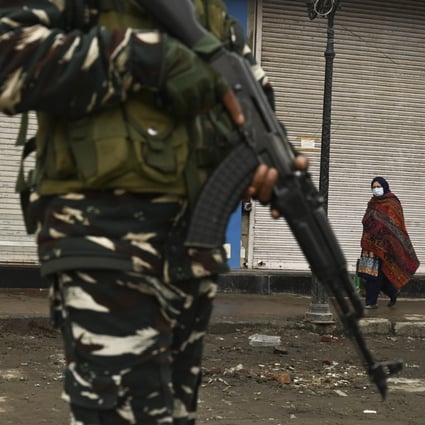 An Indian soldier stands guard in Srinagar. Photo: AFP