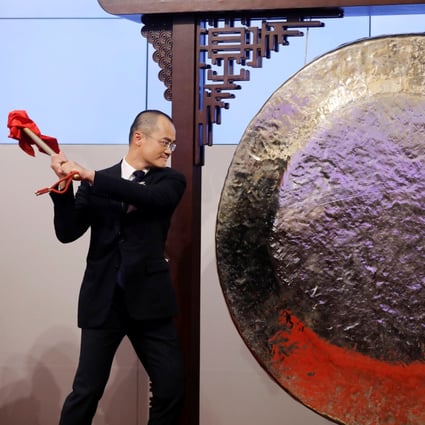 Wang Xing, co-founder, chairman and chief executive officer of China’s Meituan-Dianping at the debut of the company on the Hong Kong Exchanges in September 2018. Photo: Reuters