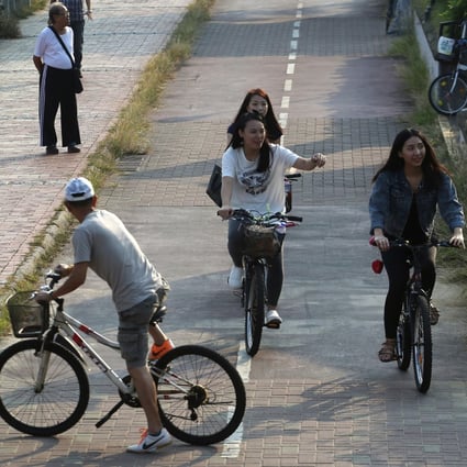 For some reason, Hong Kong only builds cycle tracks in the rural New Territories. Photo: SCMP