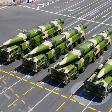 A Chinese rocket force brigade practised the fast transfer of DF-26 ballistic missiles to another location to launch a second wave of missiles. Photo: Xinhua