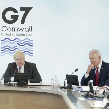 British Prime Minister Boris Johnson and US President Joe Biden take part in Sunday’s G7 meeting in Cornwall. Photo: YNA/dpa