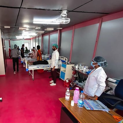 The interior of a portable hospital designed by Modulus Housing. Photo: Handout