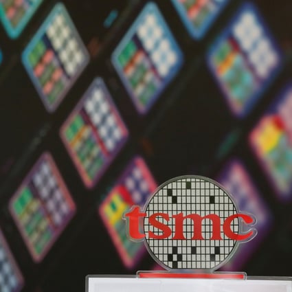 The logo of Taiwan Semiconductor Manufacturing Co (TSMC) is seen at its headquarters in Hsinchu, Taiwan. Photo Reuters