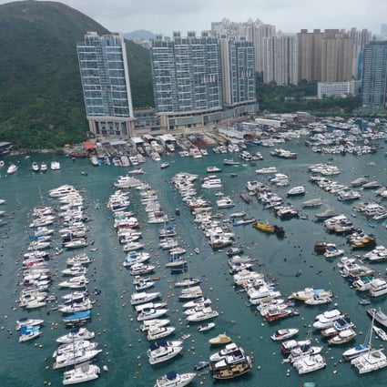 A view of Aberdeen South typhoon shelter, where a fire sank at least 20 vessels in the early hours of June 27. Photo: Nora Tam