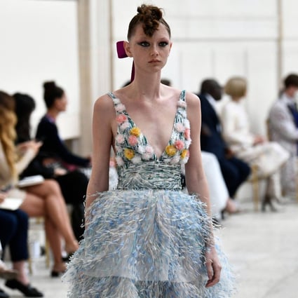 Chanel S Impressionist Inspired Paris Fashion Week Show Margaret Qualley Ended The Romantic Runway Launch With A Wedding Dress And A Bouquet Toss Complete With Rose Petals South China Morning Post Full 2022 Vs Fashion Show