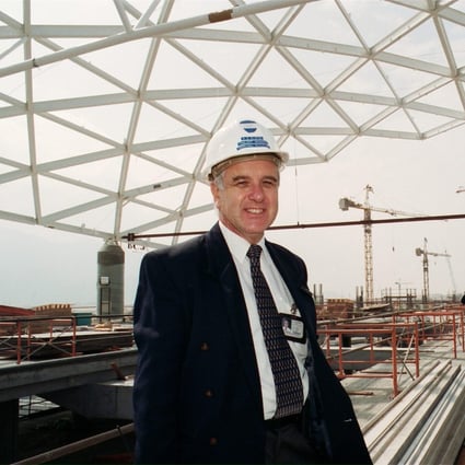 Hong Kong’s Chek Lap Kok international airport was built in the 1990s. Construction project manager Roger Elstow stands in the as yet unbuilt the passenger terminal.