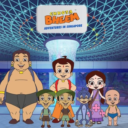 A scene from the Singapore tourism board’s cartoon series ‘Chhota Bheem – Adventures in Singapore’, which takes characters Chhota Bheem and his friends to attractions such as Jewel Changi Airport. Photo: Singapore Tourism Board