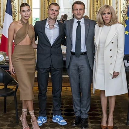 Pairing sneakers with your suit?  Justin Bieber did just that when he met France’s President Emmanuel Macron. Photo: Instagram/@justinbieber